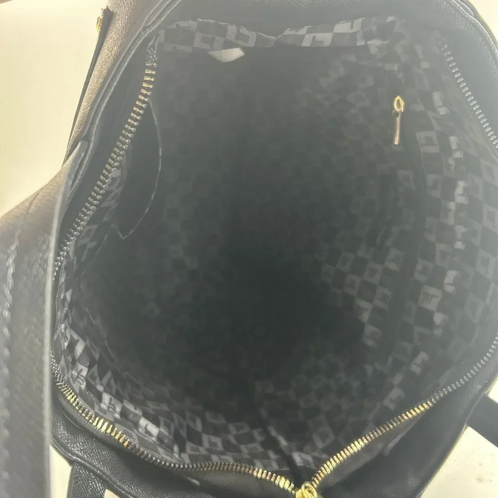 London Fog 100th Anniversary Collection Handbag Sophia‎ Studded Tote Black NWOT
